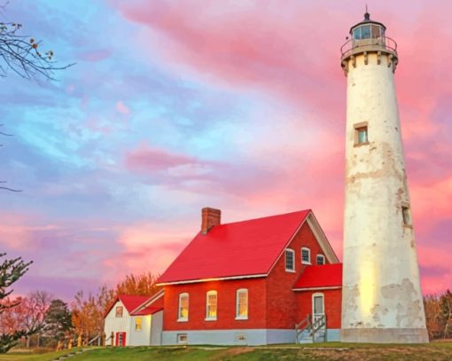 Light House In Michigan paint by numbers