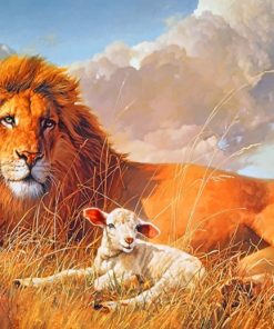 Lion And Lamb paint by numbers