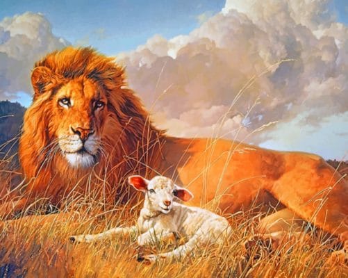 Lion And Lamb paint by numbers