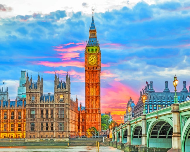London Big Ben paint by numbers