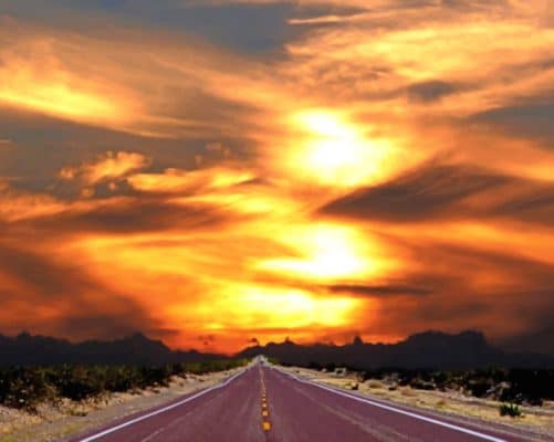 Long Road Into Sunset paint by numbers