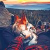 Man With His Dog In trip paint By numbers