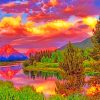 Sunset Landscape paint by numbers