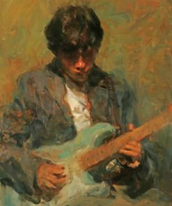 Musician Ron Hicks paint by numbers