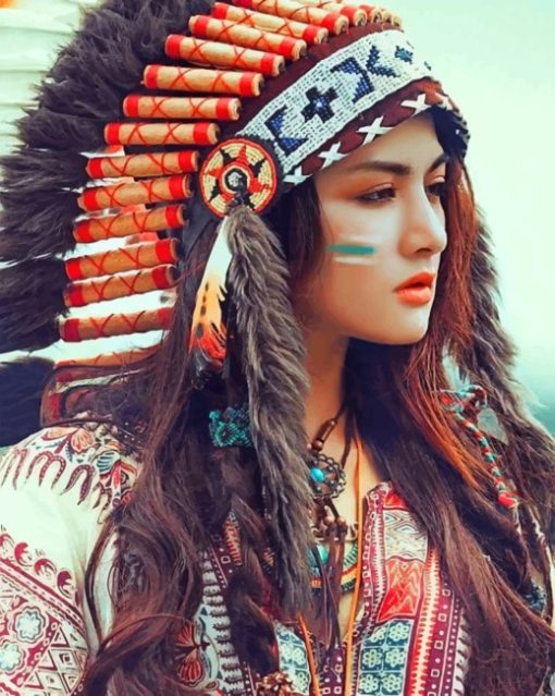 Native American Girl paint By Numbers