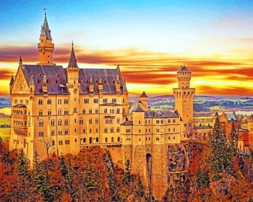 Neuschwanstein Castle pain by numbers
