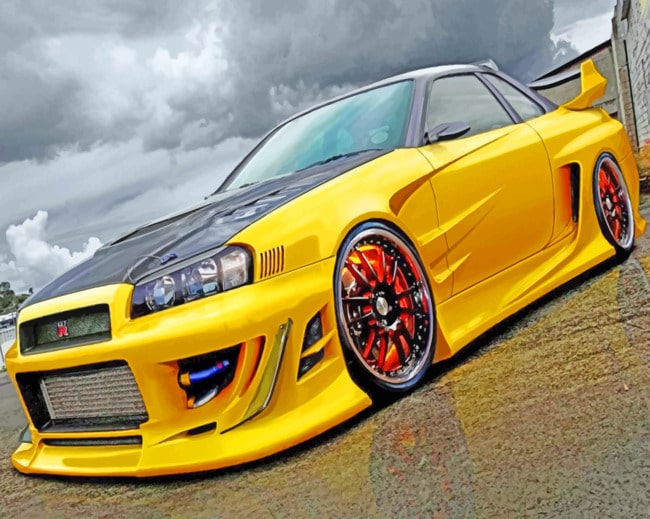 Nissan Skyline R34 paint by numbers