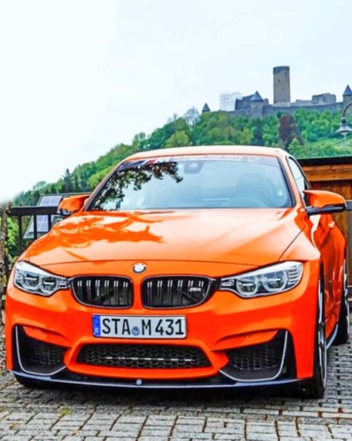 Orange Bmw paint by numbers