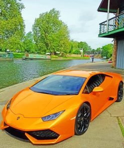 Orange Bugatti paint by numbers