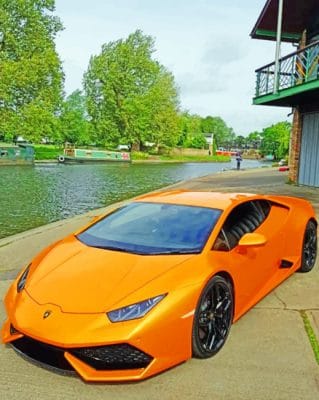 Orange Bugatti paint by numbers