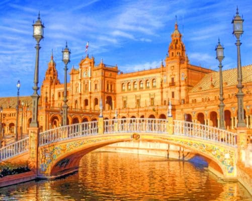 Plaza De Espana Seville paint by numbers