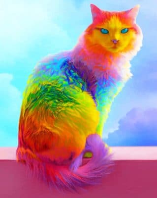 Rainbow Cat paint by numbers