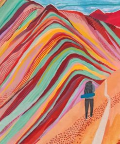 Rainbow Mountain Peru Drawing paint by numbers