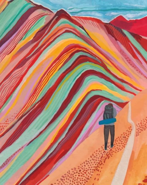 Rainbow Mountain Peru Drawing paint by numbers