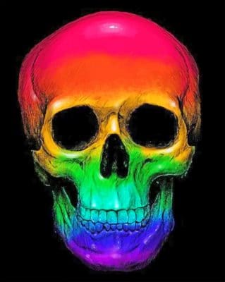 rainbow Skull paint by numbers