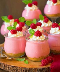 Raspberry Cheesecake Mousse paint By Numbers