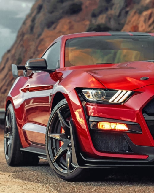 Red Mustang paint By Numbers