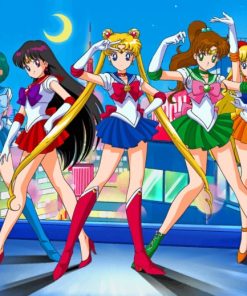 Sailor Moon Characters Costume paint by numbers