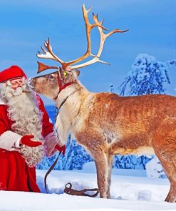 Santa Claus Reindeer paint by numbers