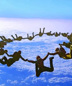 Skydiving Team Work paint by numbers