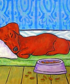 Sleeping Dachshund paint by numbers