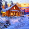 Snow Cabin paint by numbers