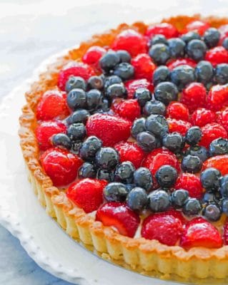 Strawberry And Blueberry Tart Paint By Numbers