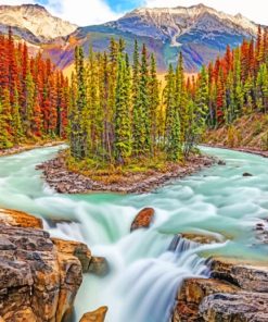 Sunwapta Falls Canada paint by numbers