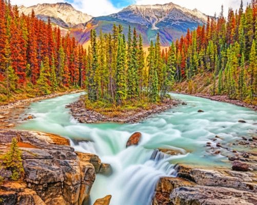 Sunwapta Falls Canada paint by numbers