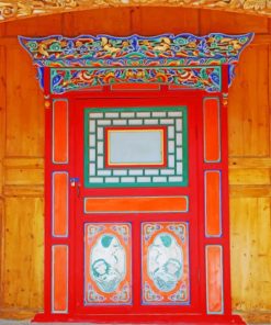 Traditional Design Of Home Door paint by numbers