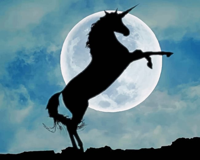 Unicorn Silhouette paint by numbers