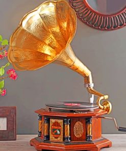 Vintage Gramophone paint by numbers