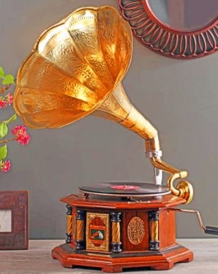 Vintage Gramophone paint by numbers