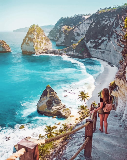 Atuh Beach paint By Numbers
