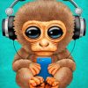 Baby Monkey With Phone paint by numbers