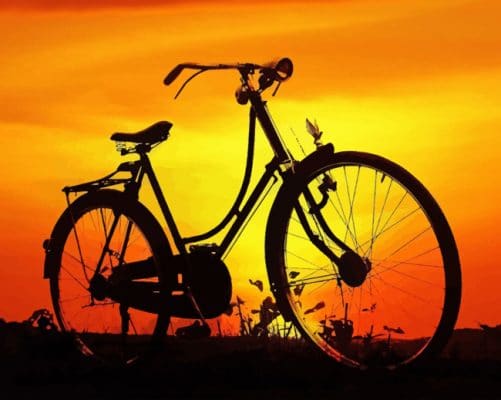 Bicycle Silhouette paint by numbers