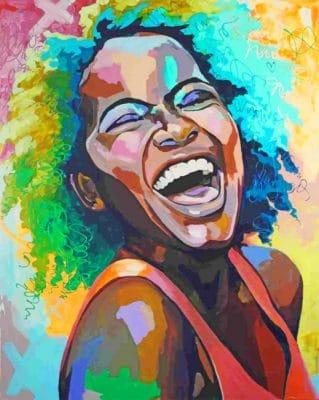 Black Women Laughing paint by numbers