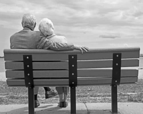 Black And White Old Couple paint by numbers