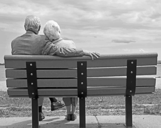 Black And White Old Couple paint by numbers