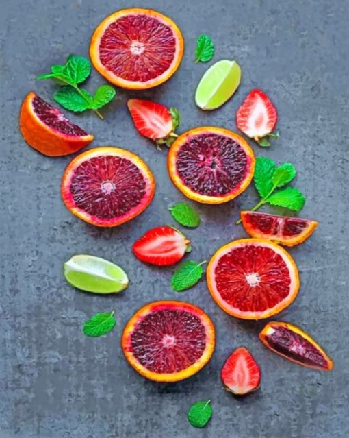 Blood Orange And Strawberries paint by numbers