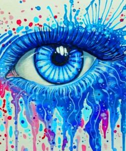 Blue Pink Splash Eye paint by numbers