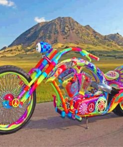 Colorful Motorcycle paint by numbers