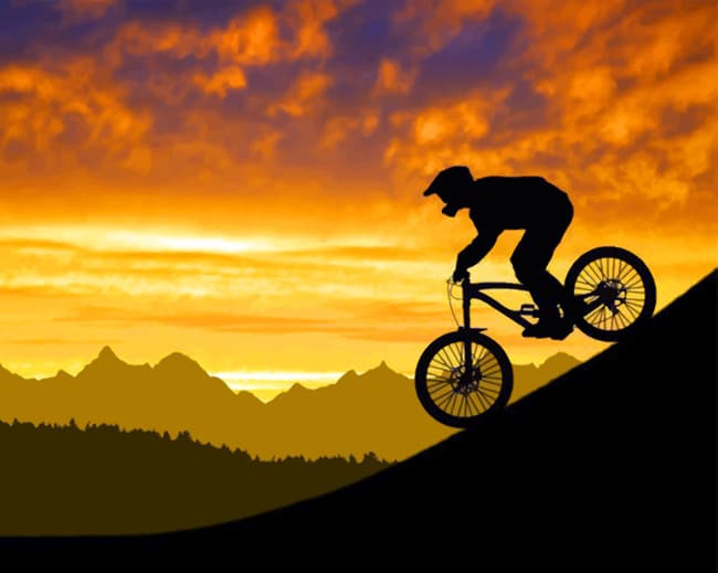 Cyclist Silhouette paint by numbers