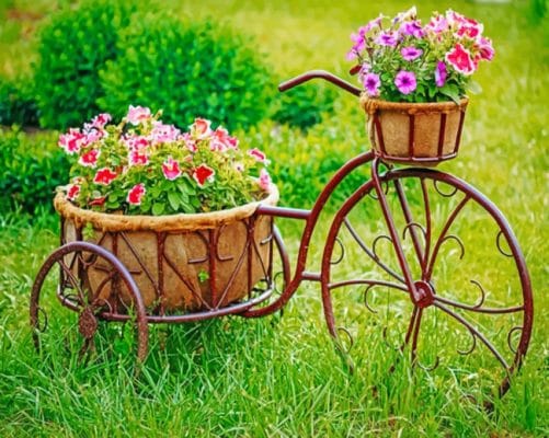 Flowers Bicycle paint by numbers