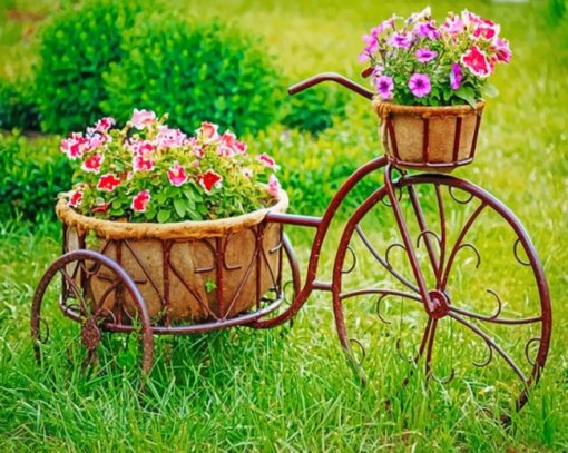 Flowers Bicycle paint by numbers