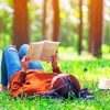 Girl Reading Book In Forest paint by numbers