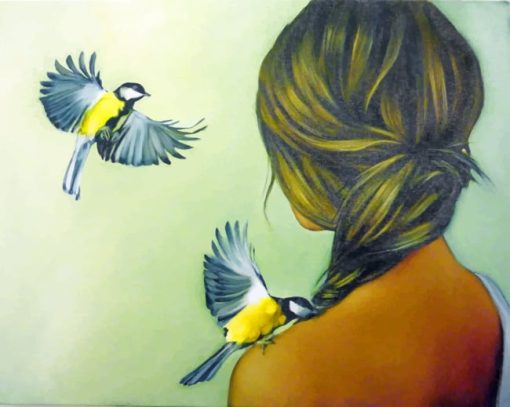 Girl And Birds paint by numbers