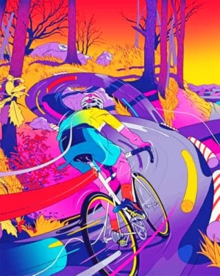 Bike Rider Illustration paint by numbers