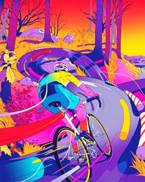 Bike Rider Illustration paint by numbers