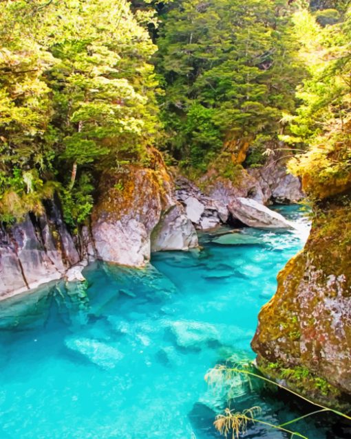 Mount Aspiring National park paint By Numbers
